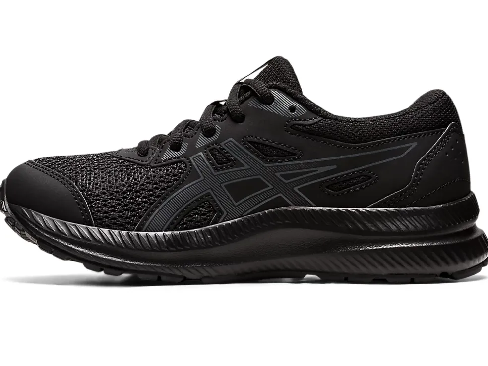 Discount ASICS CONTEND 8 GRADE SCHOOL Black/Carrier Grey