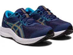 Online ASICS CONTEND 8 GRADE SCHOOL Indigo Blue/Sun Peach