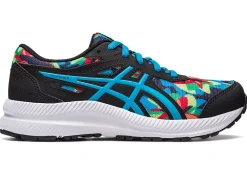 Fashion ASICS CONTEND 8 GRADE SCHOOL Black/Island Blue