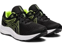 Sale ASICS CONTEND 7 GRADE SCHOOL Black/Hazard Green