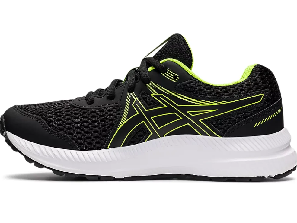 Sale ASICS CONTEND 7 GRADE SCHOOL Black/Hazard Green
