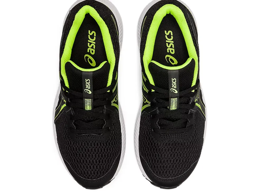 Sale ASICS CONTEND 7 GRADE SCHOOL Black/Hazard Green