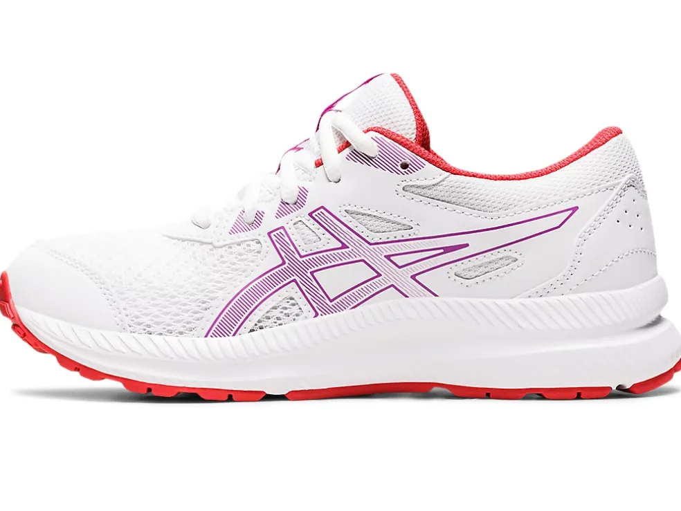 Shop ASICS CONTEND 8 GRADE SCHOOL White/Orchid