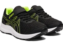 New ASICS CONTEND 7 PRE-SCHOOL Black/Hazard Green