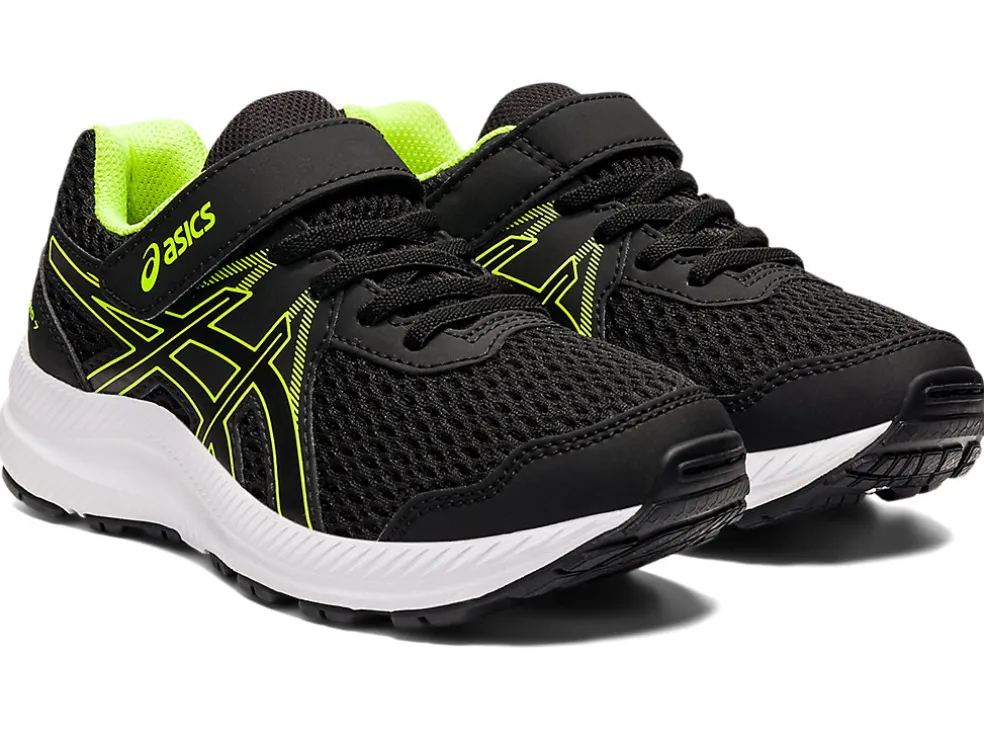 New ASICS CONTEND 7 PRE-SCHOOL Black/Hazard Green