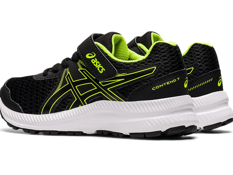New ASICS CONTEND 7 PRE-SCHOOL Black/Hazard Green