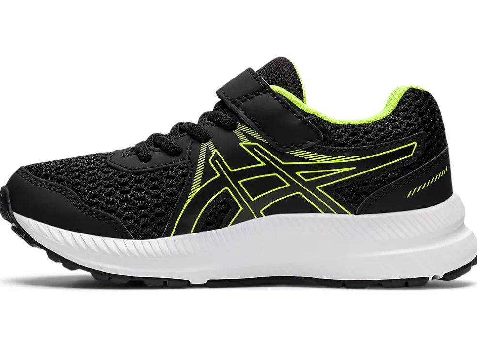 New ASICS CONTEND 7 PRE-SCHOOL Black/Hazard Green