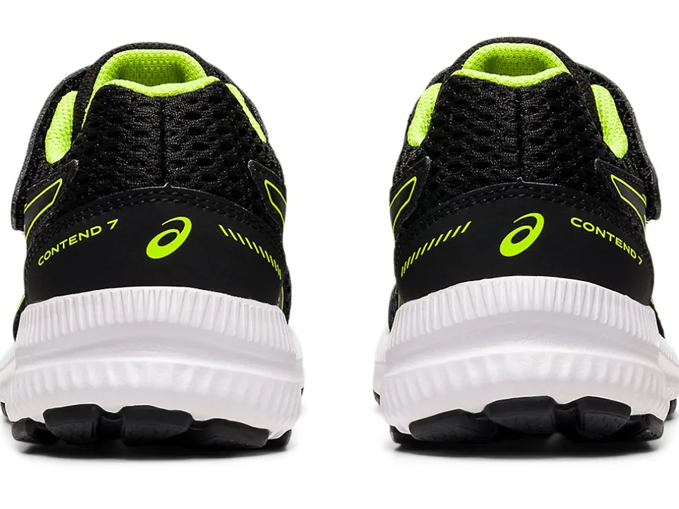 New ASICS CONTEND 7 PRE-SCHOOL Black/Hazard Green