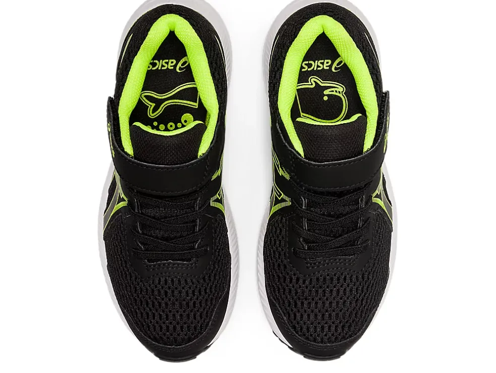New ASICS CONTEND 7 PRE-SCHOOL Black/Hazard Green