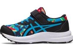 Discount ASICS CONTEND 8 PRE-SCHOOL Black/Island Blue