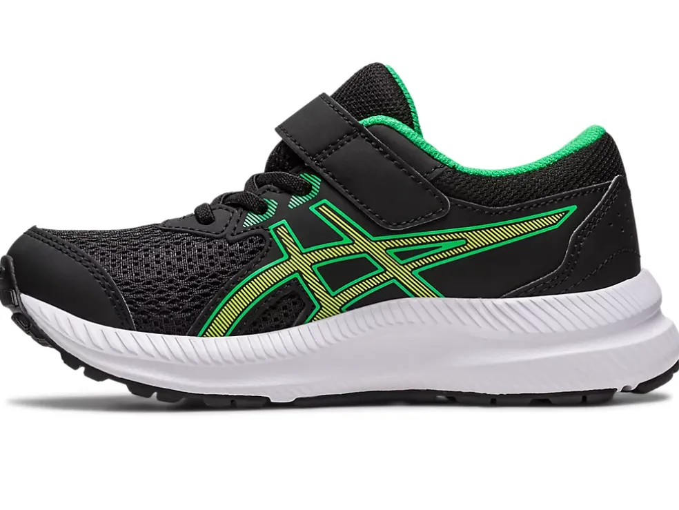 Cheap ASICS CONTEND 8 PRE-SCHOOL Black/Lime Zest
