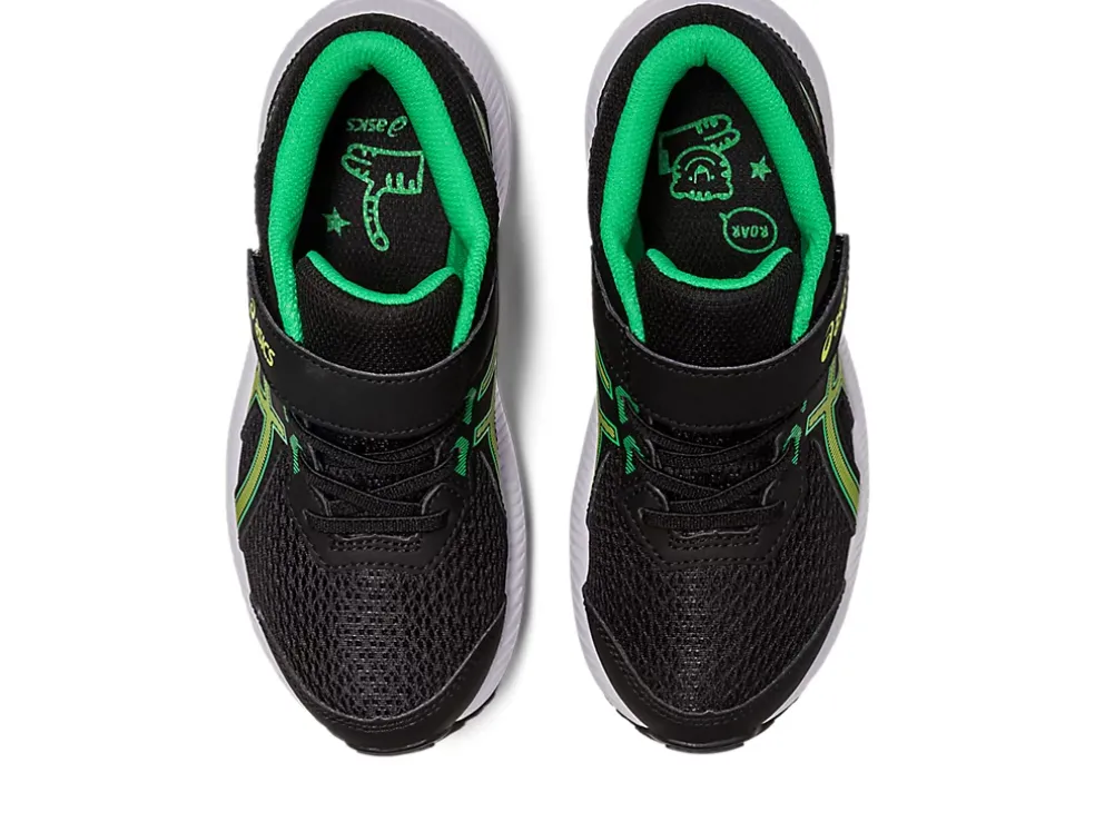 Cheap ASICS CONTEND 8 PRE-SCHOOL Black/Lime Zest