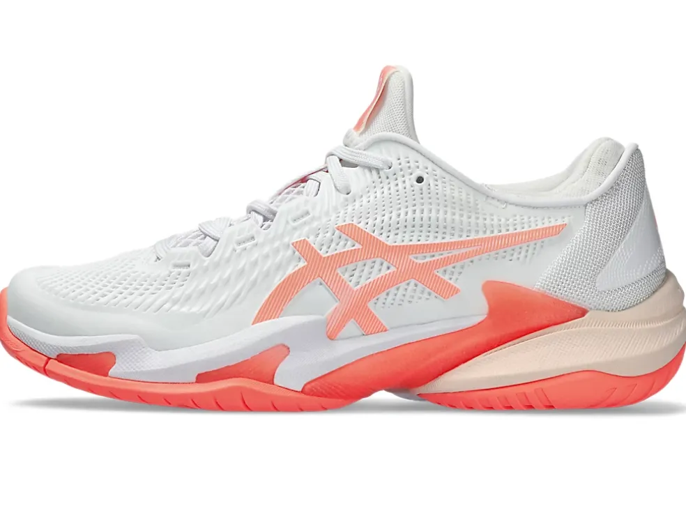 Hot ASICS COURT FF 3 White/Sun Coral
