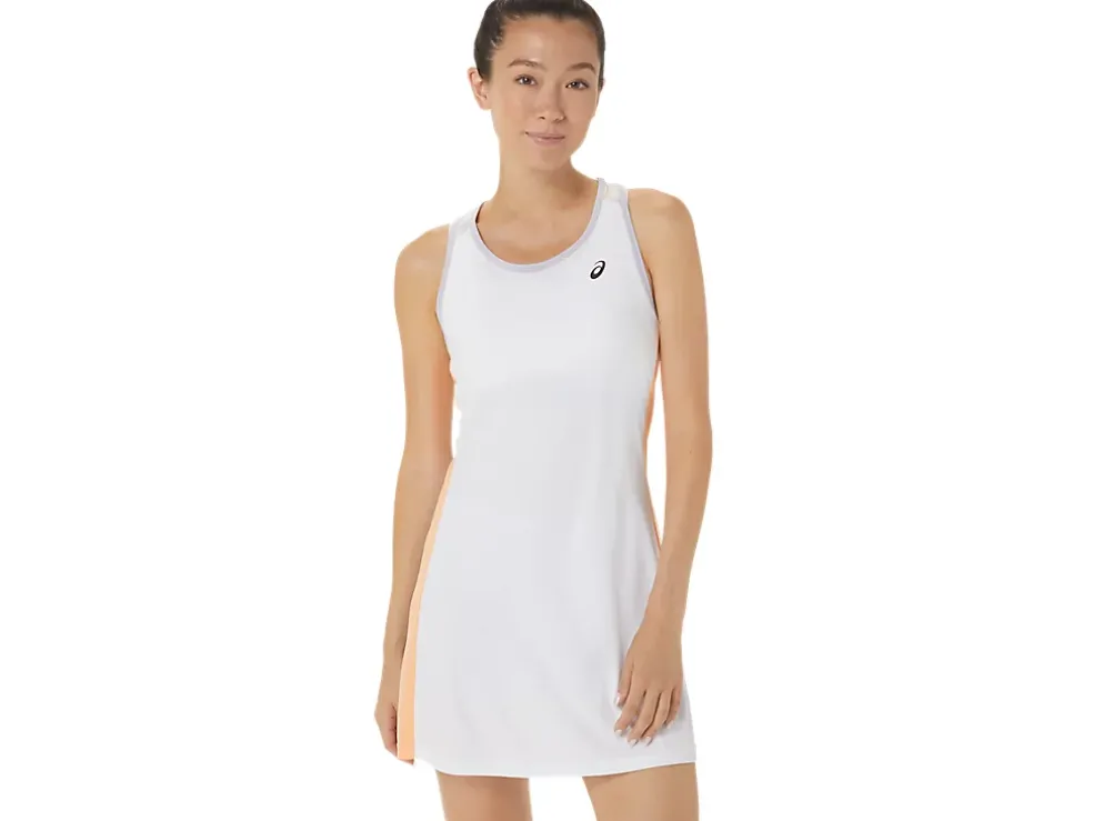 Outlet ASICS COURT GRAPHIC DRESS Brilliant White/Dusk Violet