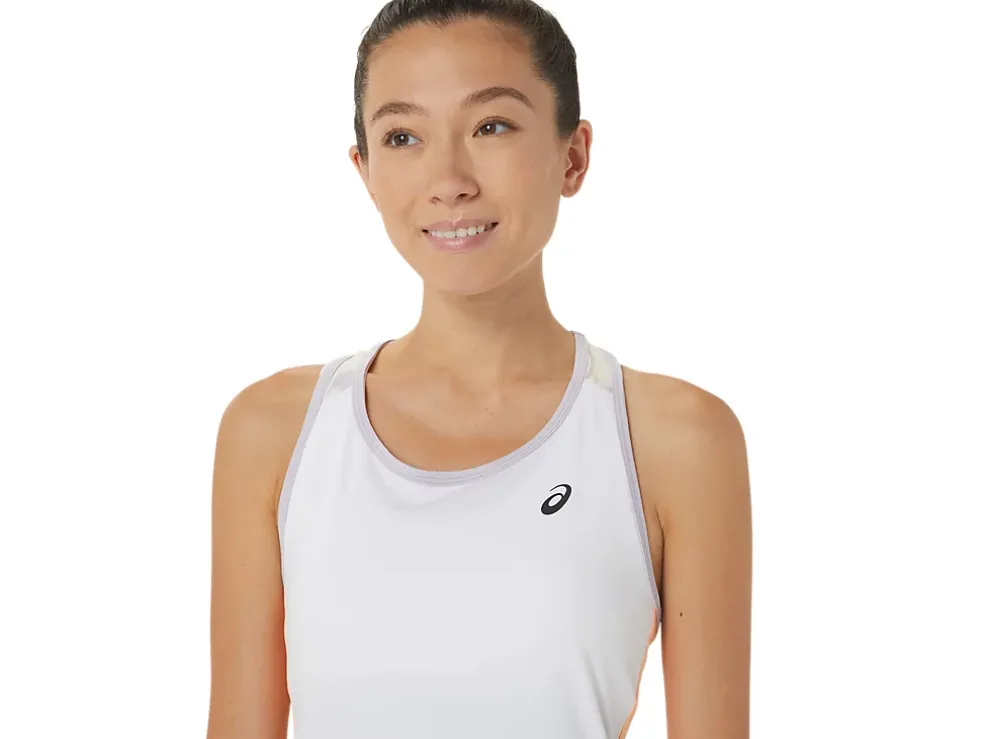 Outlet ASICS COURT GRAPHIC DRESS Brilliant White/Dusk Violet