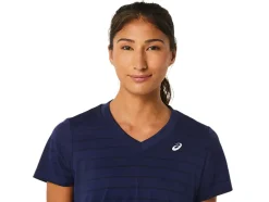Flash Sale ASICS COURT STRIPE SHORT SLEEVE TOP Midnight