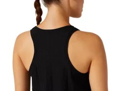 Clearance ASICS CROPPED LOGO JACQUARD TANK Performance Black