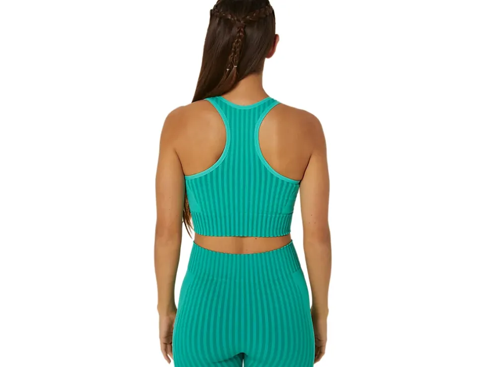 Cheap ASICS FLEX SEAMLESS BRA Aurora Green