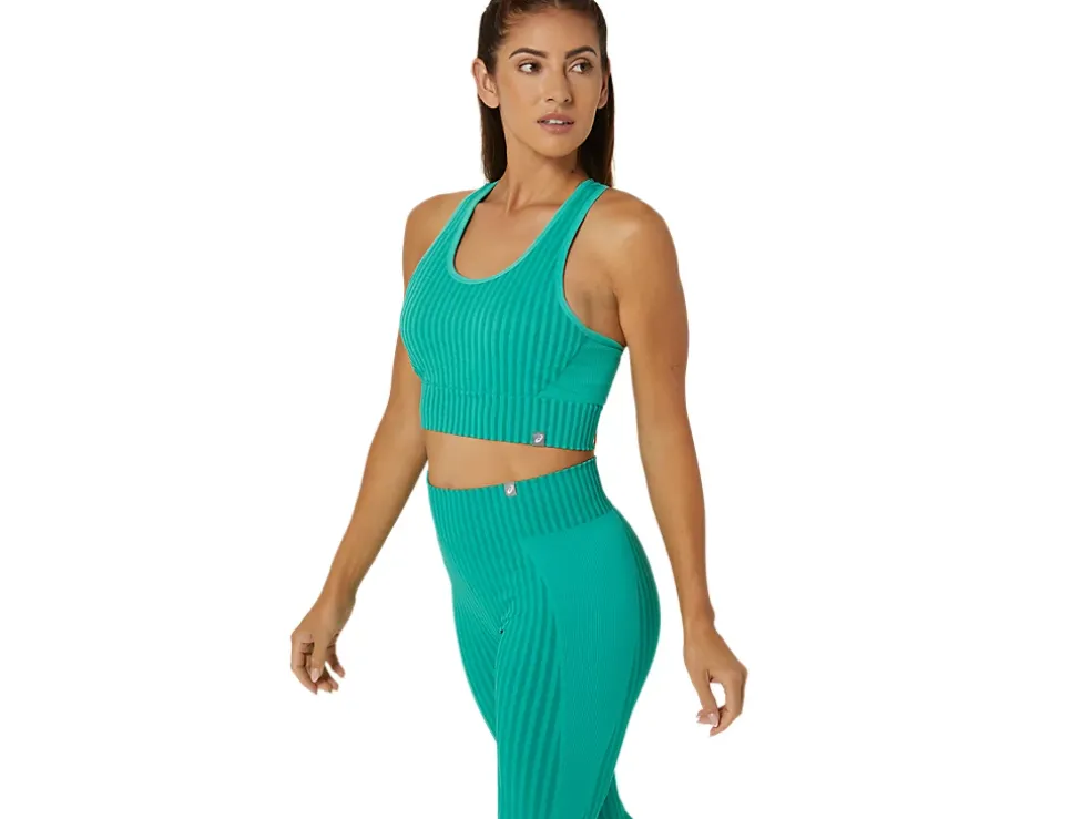 Cheap ASICS FLEX SEAMLESS BRA Aurora Green