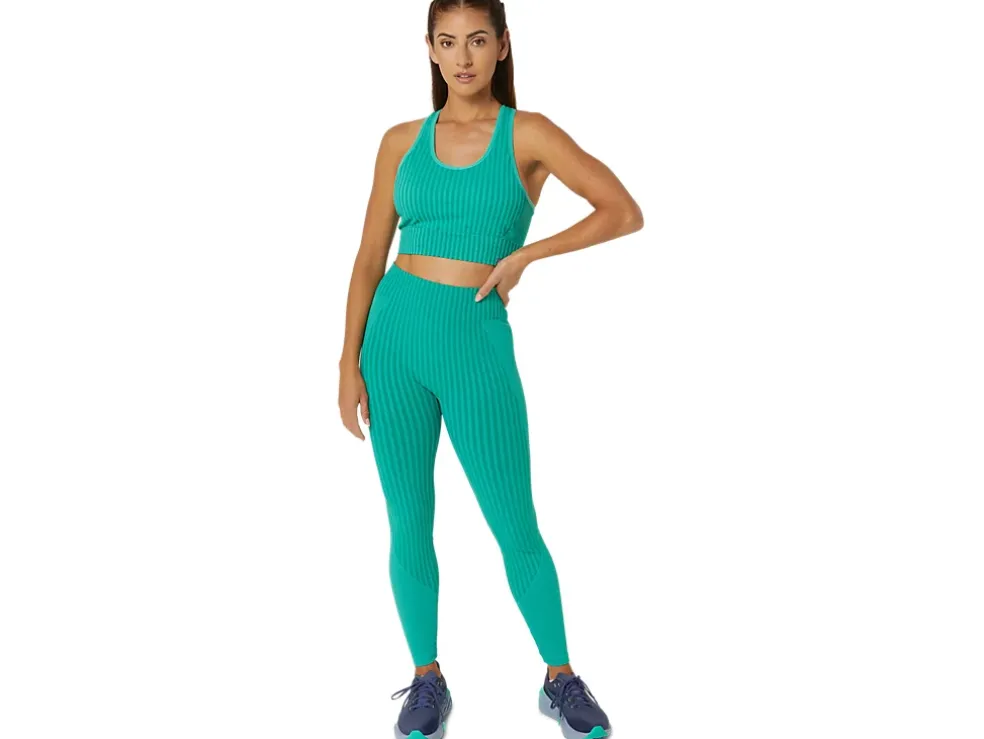 Cheap ASICS FLEX SEAMLESS BRA Aurora Green