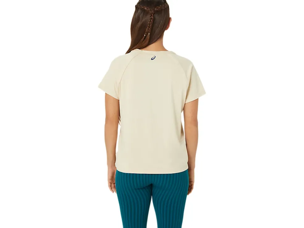 Clearance ASICS FLEX STRETCH SHORT SLEEVE TOP Beige