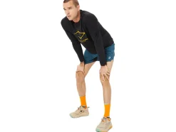 New ASICS FUJITRAIL LOGO LONG SLEEVE TOP Performance Black/Carbon/ Fellow Yellow