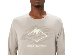Discount ASICS FUJITRAIL LOGO LONG SLEEVE TOP Moonrock/Mantle Green/Oatmeal