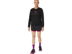 Outlet ASICS FUJITRAIL LOGO LONG SLEEVE TOP Performance Black/Blackberry
