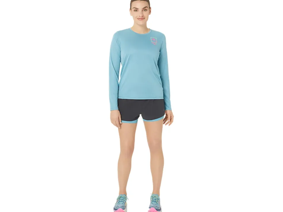 Cheap ASICS FUJITRAIL LOGO LONG SLEEVE TOP Gris Blue