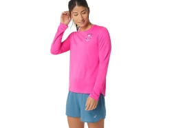 Cheap ASICS FUJITRAIL LOGO LONG SLEEVE TOP Pink Glo