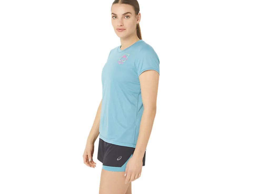 Cheap ASICS FUJITRAIL LOGO SHORT SLEEVE TOP Gris Blue
