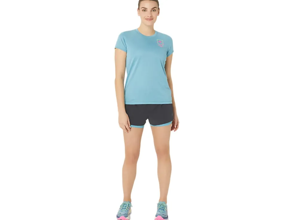 Cheap ASICS FUJITRAIL LOGO SHORT SLEEVE TOP Gris Blue