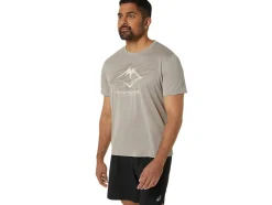 Fashion ASICS FUJITRAIL LOGO SHORT SLEEVE TOP Moonrock/Mantle Green/Oatmeal