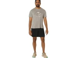 Fashion ASICS FUJITRAIL LOGO SHORT SLEEVE TOP Moonrock/Mantle Green/Oatmeal