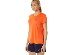 Outlet ASICS FUJITRAIL LOGO SHORT SLEEVE TOP Nova Orange