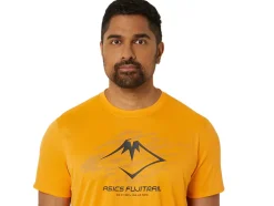Discount ASICS FUJITRAIL LOGO SHORT SLEEVE TOP Fellow Yellow/Lichen Green/Graphite Grey