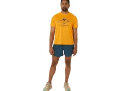 Discount ASICS FUJITRAIL LOGO SHORT SLEEVE TOP Fellow Yellow/Lichen Green/Graphite Grey