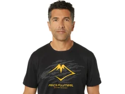 New ASICS FUJITRAIL LOGO SHORT SLEEVE TOP Performance Black/Carbon/Fellow Yellow