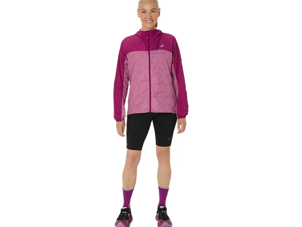 Cheap ASICS FUJITRAIL PACKABLE JACKET Soft Berry/Blackberry