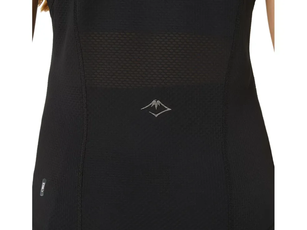 Best Sale ASICS FUJITRAIL SHORT SLEEVE TOP Performance Black/Gris Blue