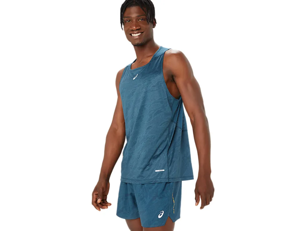 Clearance ASICS FUJITRAIL SINGLET Magnetic Blue