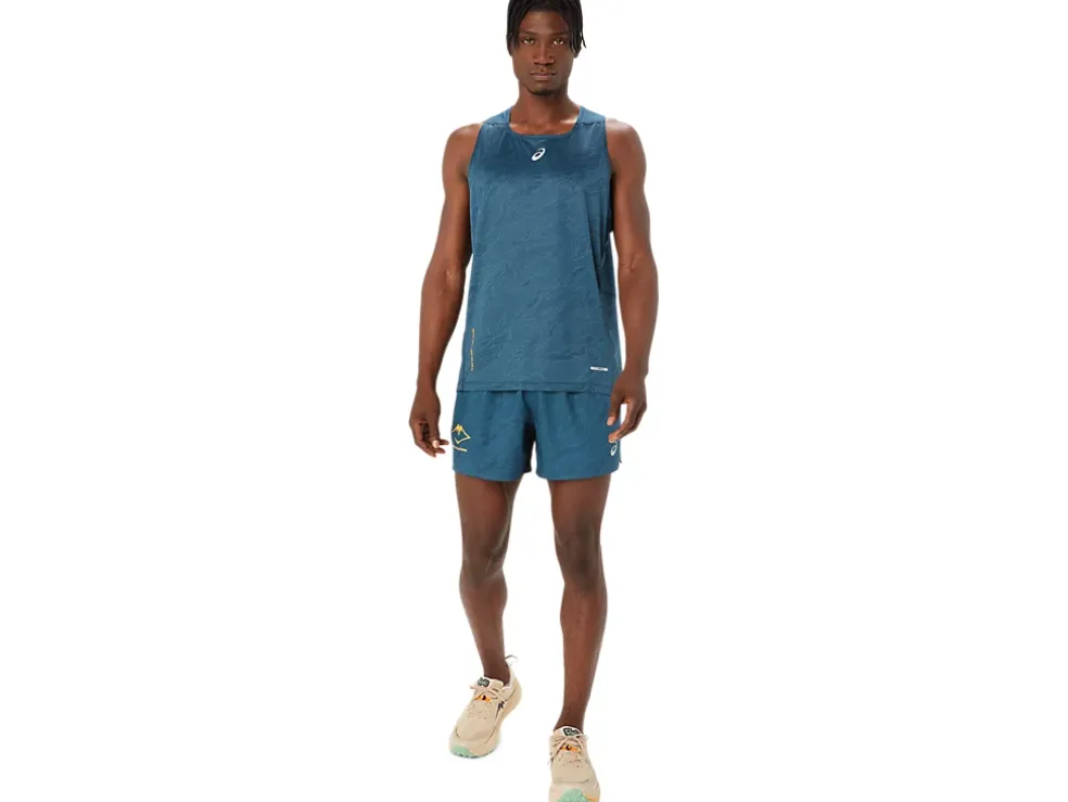 Clearance ASICS FUJITRAIL SINGLET Magnetic Blue