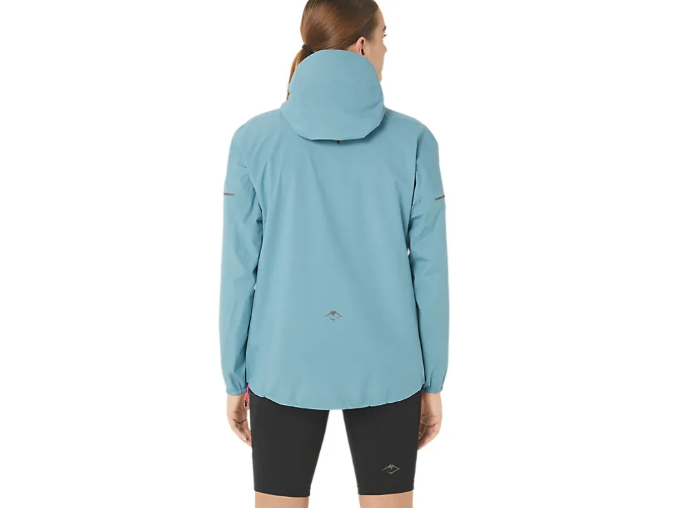 Online ASICS FUJITRAIL WATERPROOF JACKET Gris Blue