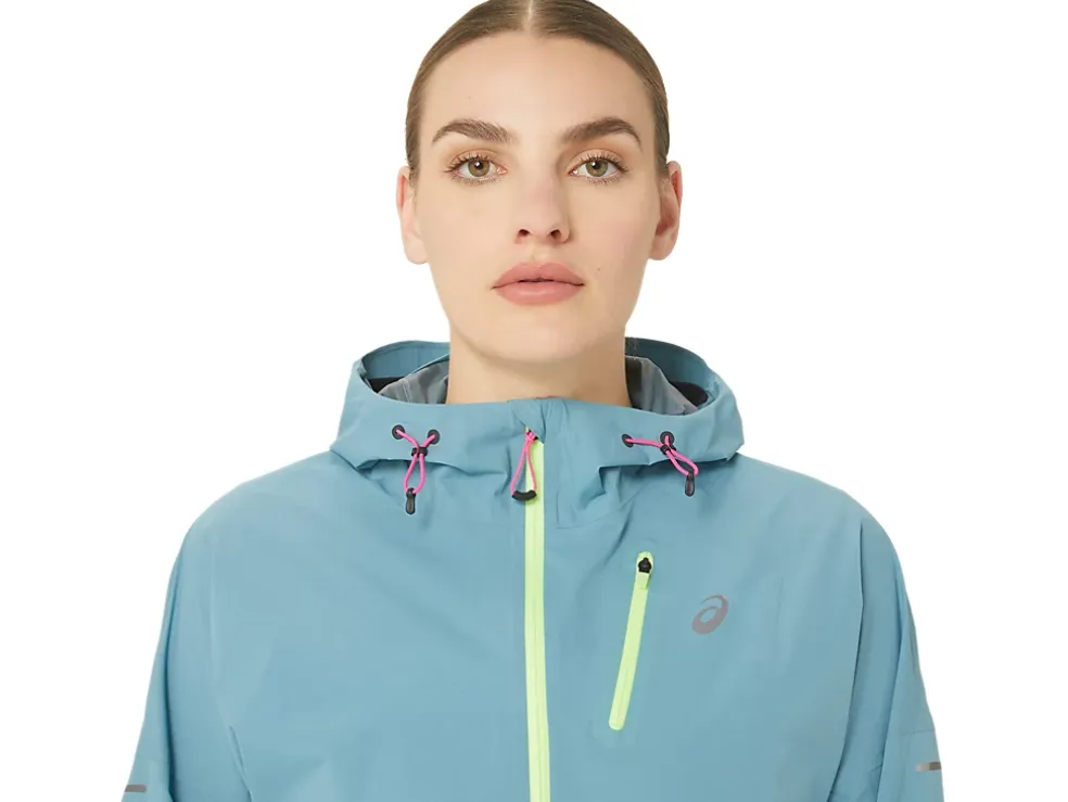 Online ASICS FUJITRAIL WATERPROOF JACKET Gris Blue