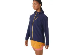Clearance ASICS FUJITRAIL WATERPROOF JACKET Indigo Blue/Sandstorm