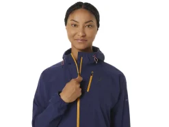Clearance ASICS FUJITRAIL WATERPROOF JACKET Indigo Blue/Sandstorm