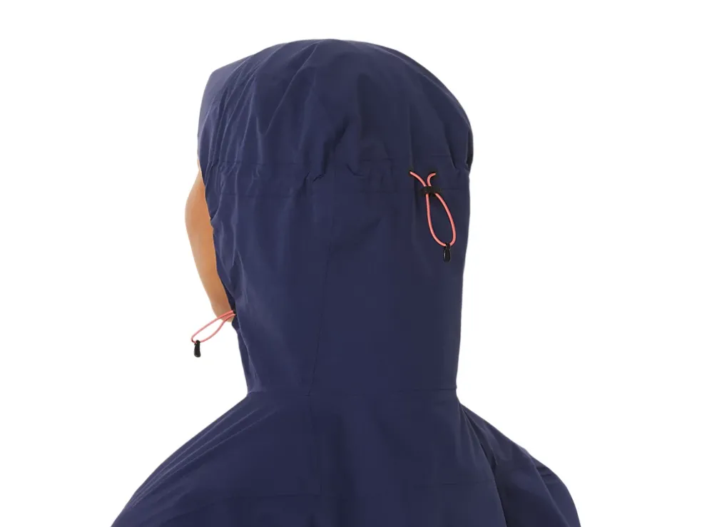 Clearance ASICS FUJITRAIL WATERPROOF JACKET Indigo Blue/Sandstorm