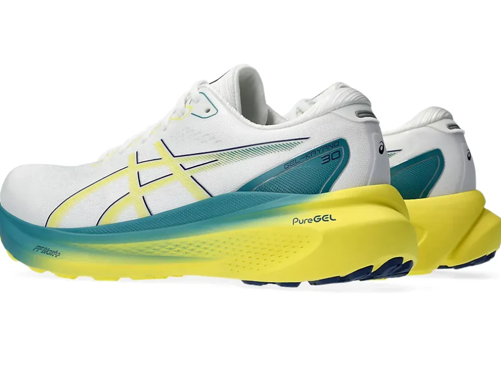 Cheap ASICS GEL-KAYANO 30 White/Bright Yellow