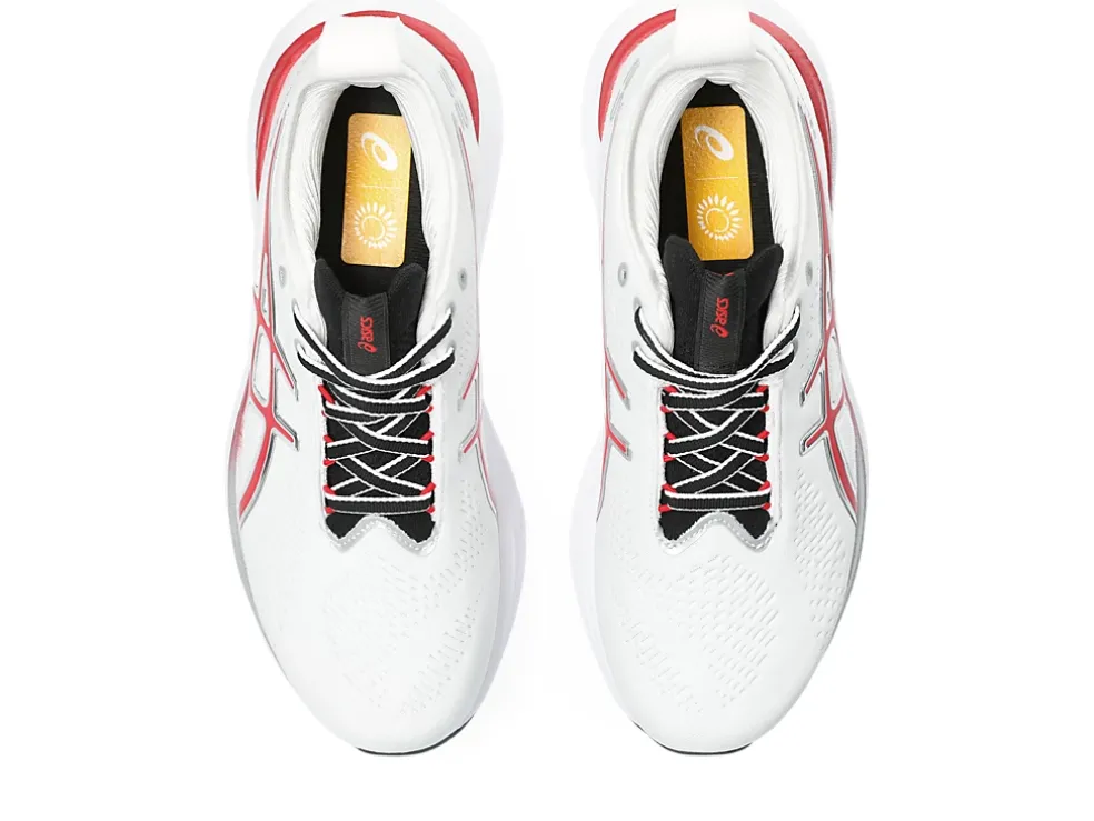 Cheap ASICS GEL-NIMBUS 25 ANNIVERSARY White/Classic Red