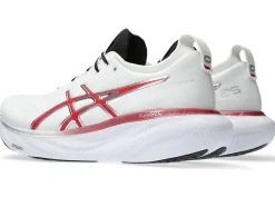 Cheap ASICS GEL-NIMBUS 25 ANNIVERSARY White/Classic Red